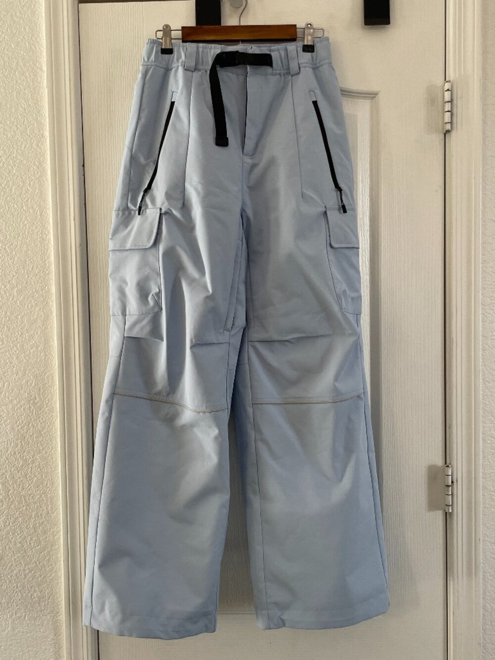 Yeefine Insulated Snowboard blue pants adjustable belt zip pockets size s